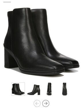 Naturalizer Black Leather Ankle Boots